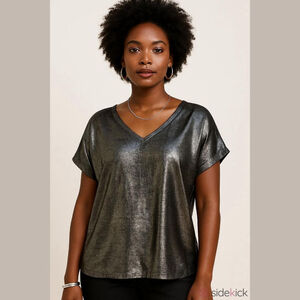 Sofia Collections Silver Drape Top